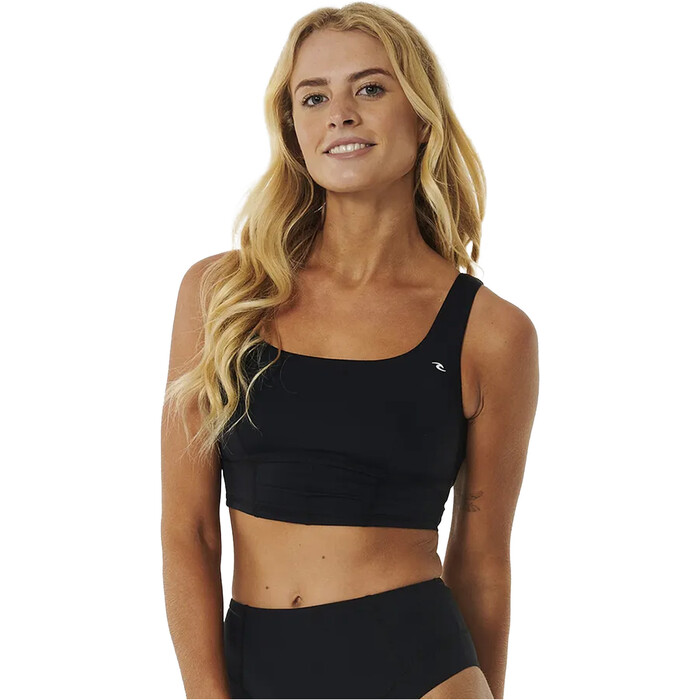 2024 Rip Curl Womens Mirage Ultimate Scoop Neck Crop Bikini Top 0B3WSW -  Black